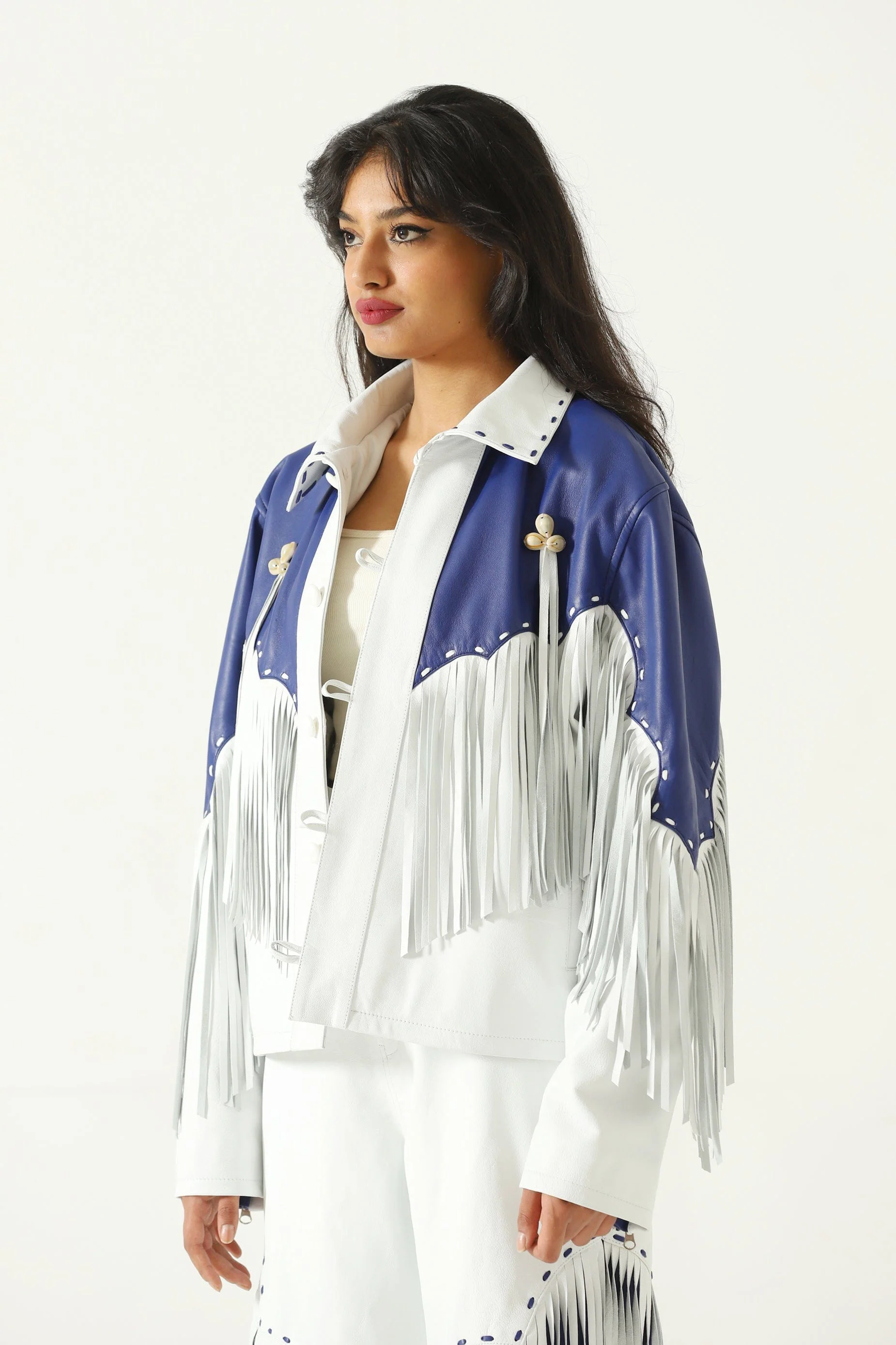 Fringed leather jacket - Image 4