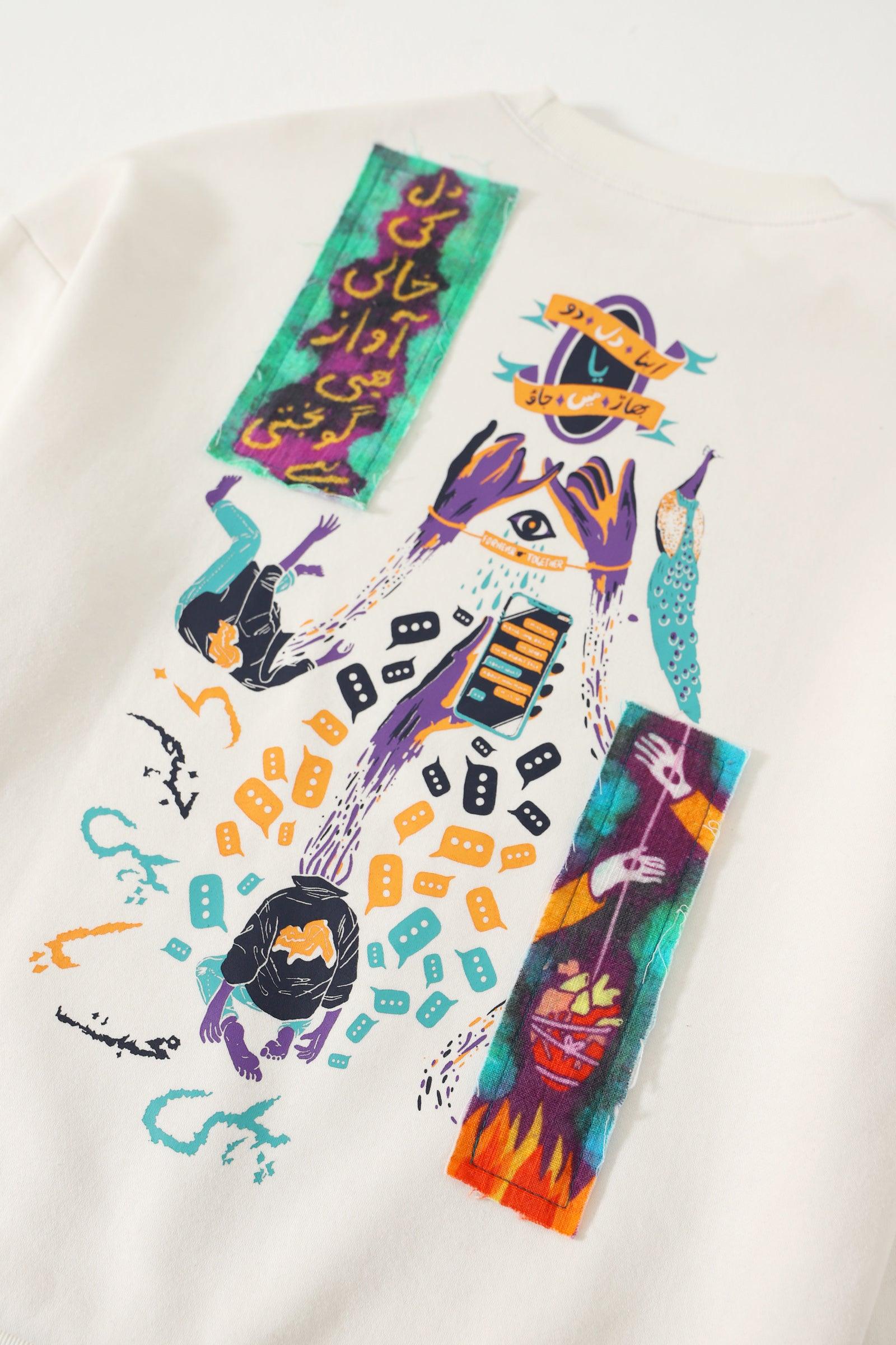"Empty hearts" creme sweatshirt - Image 5