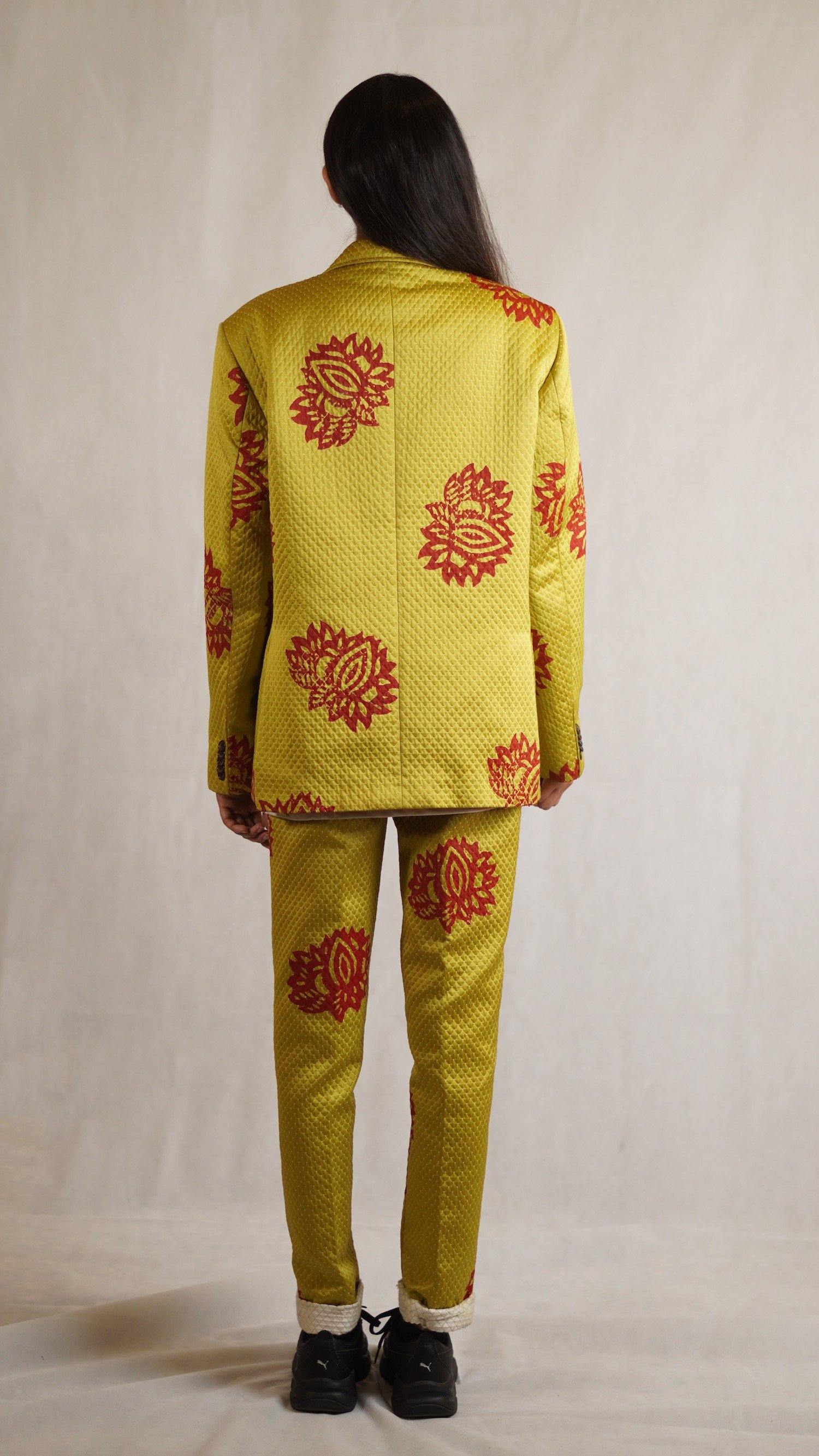 Lime green block printed trousers - Image 7