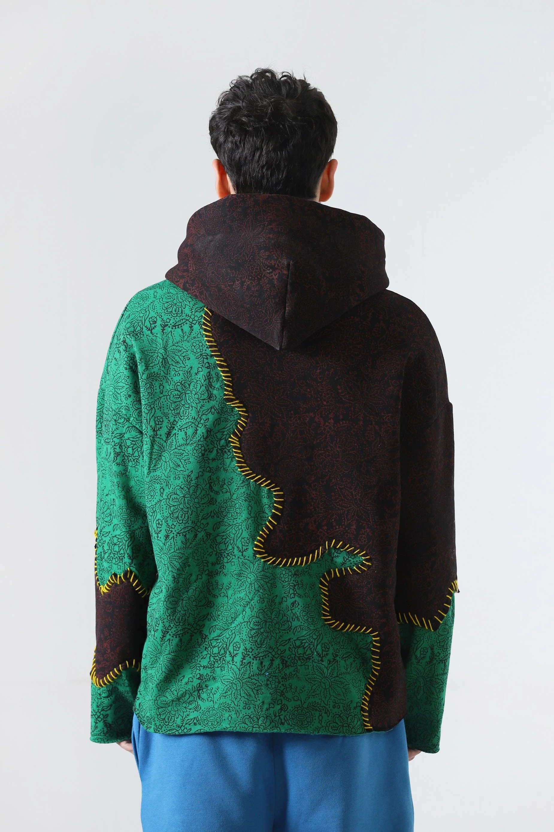 "Past of healing" hand block printed hoodie - Image 6