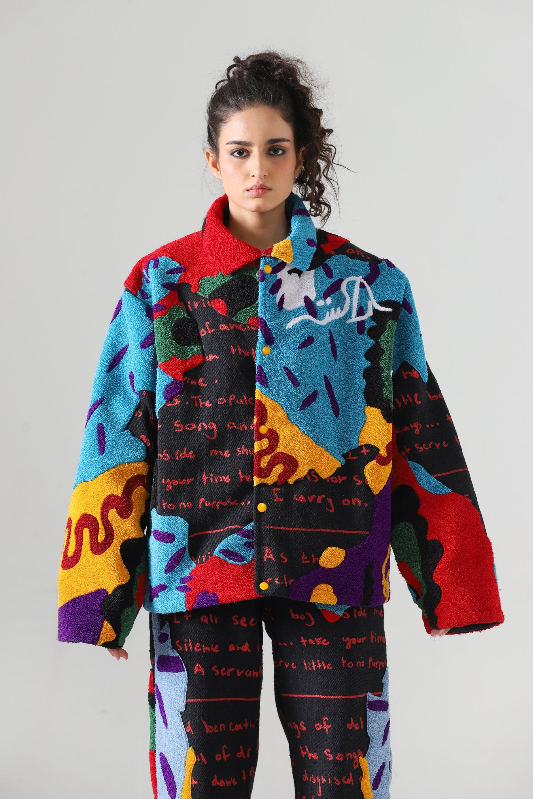 "Mindfulness" embroidered coach jacket - Image 2