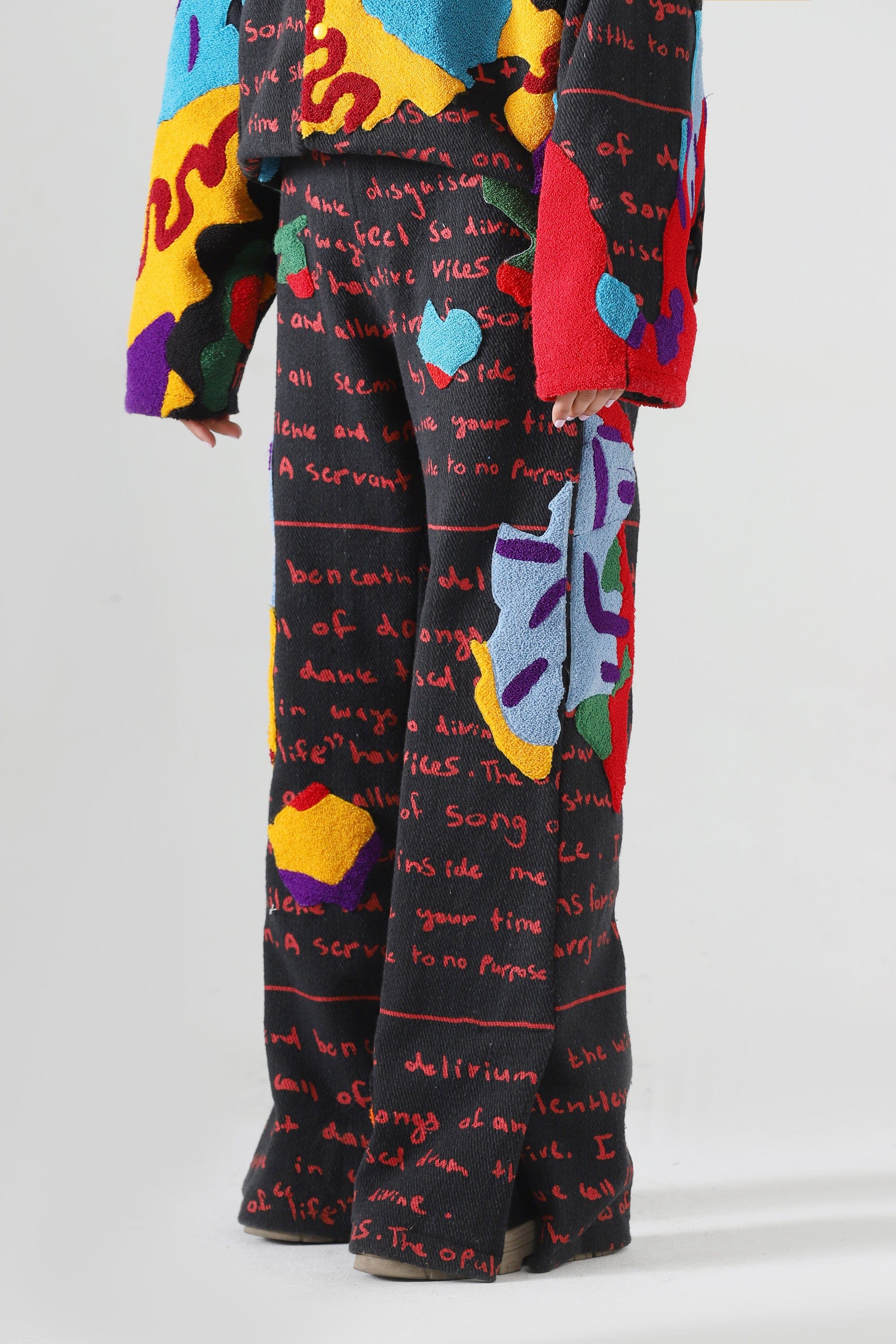 "Mindfullness" embroidered denim pants - Image 8