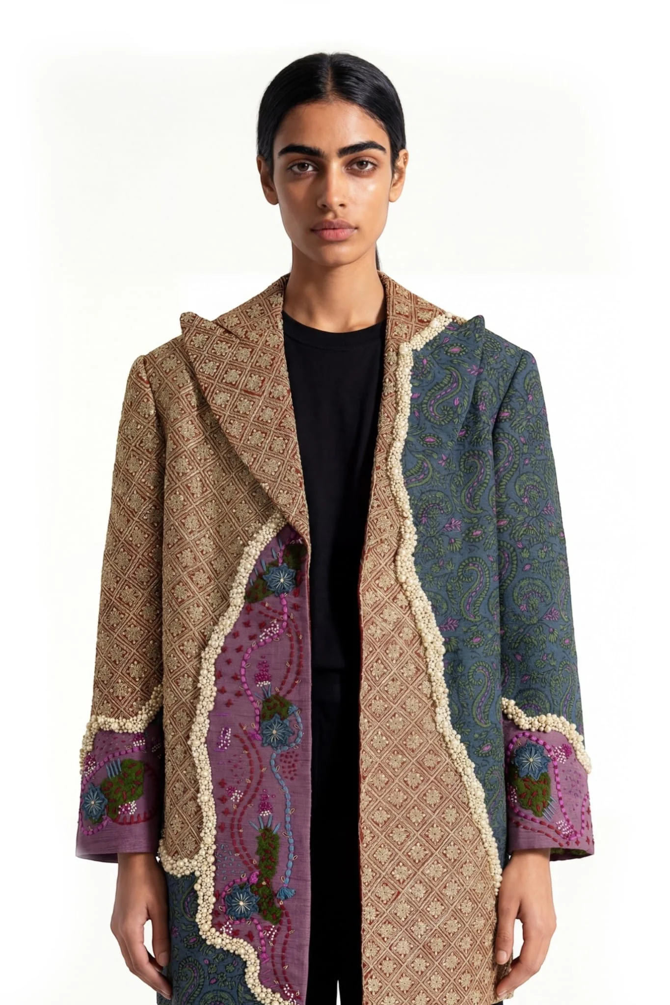 Zariya raw silk long coat - Image 10