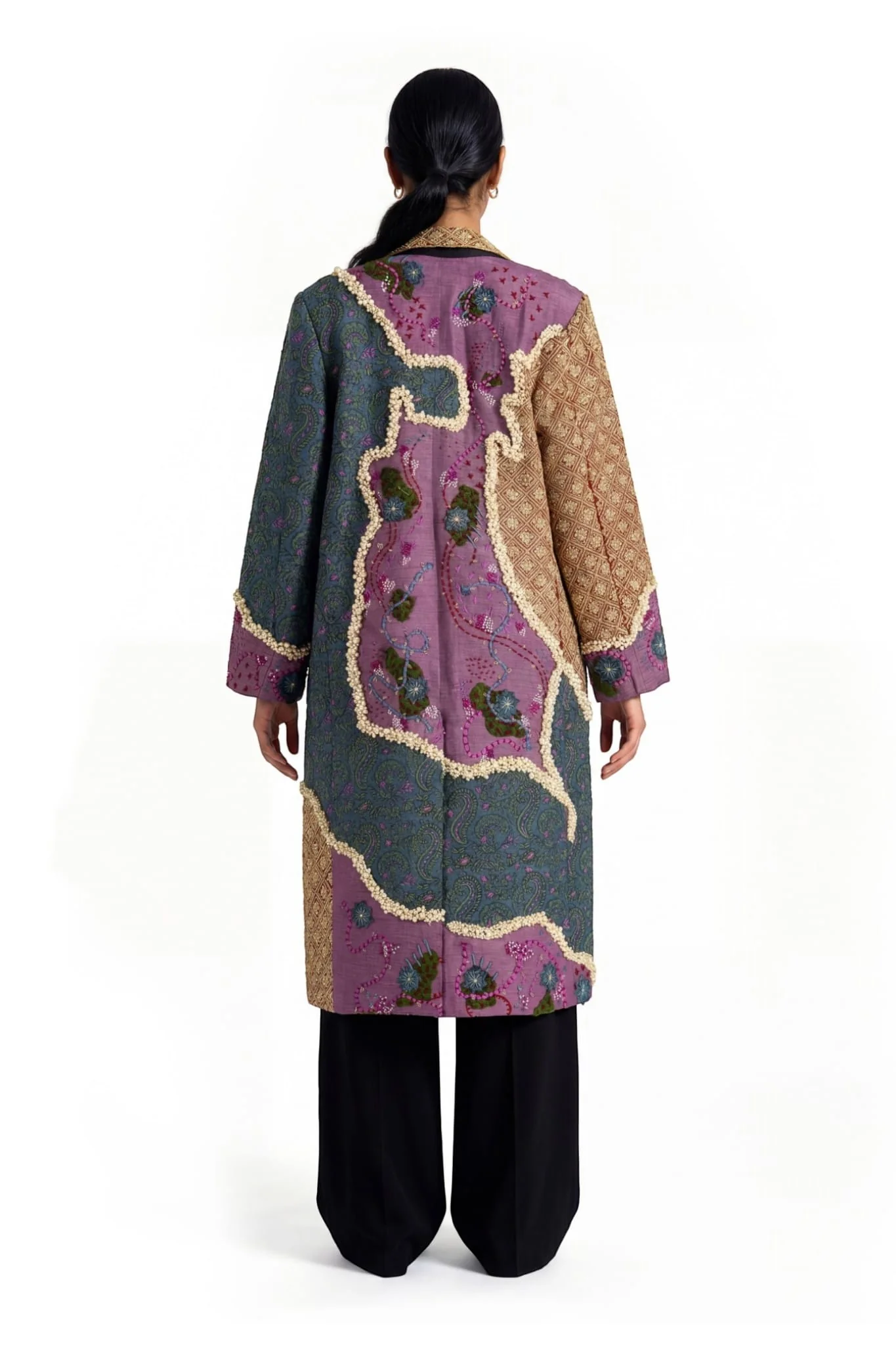 Zariya raw silk long coat - Image 8